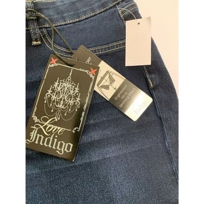 Love Indigo Women's Plus Size 18W Blue Chino Shorts Comfort Waist Casual Summer - Thumbnail 10