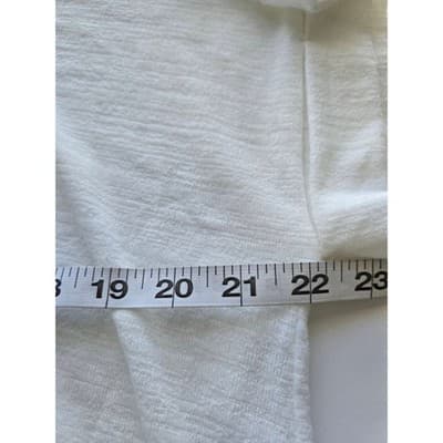 Set The Stage White Short Sleeve Tie Back Lightweight Knit Top XL - Thumbnail 6