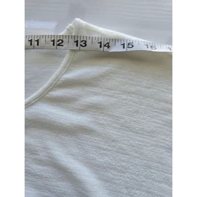 Set The Stage White Short Sleeve Tie Back Lightweight Knit Top XL - Thumbnail 5