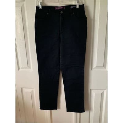 Gloria Vanderbilt Amanda Jeans Women's Petite 8P Black Straight Denim - Thumbnail 2