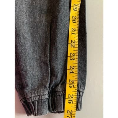 Mittoshop Women's Black Ripped Denim Joggers Size M Casual Pants - Thumbnail 7