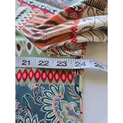 Tacera Patchwork Boho Tunic Top 3/4 Sleeve Boat Neck Geometric Paisley Print - Thumbnail 7