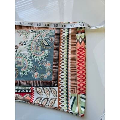 Tacera Patchwork Boho Tunic Top 3/4 Sleeve Boat Neck Geometric Paisley Print - Thumbnail 8