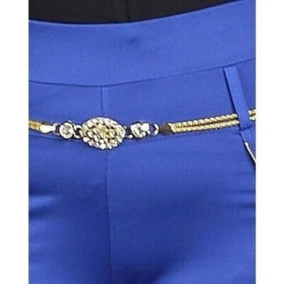 Fashion Solid Color Sexy Slim Fit Tight Pants Trousers Plus Size 3X Blue - Thumbnail 3