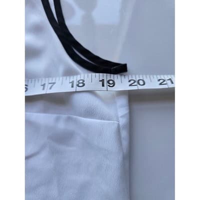 Liz Claiborne Sleeveless Shell Top White Black Trim Mandarin Collar Women Casual - Thumbnail 6