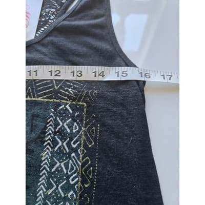 Maurices Black Lace Back Tank Top Women's Size S Graphic Print - Thumbnail 6