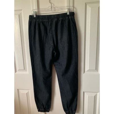 Mittoshop Women's Black Ripped Denim Joggers Size M Casual Pants - Thumbnail 2