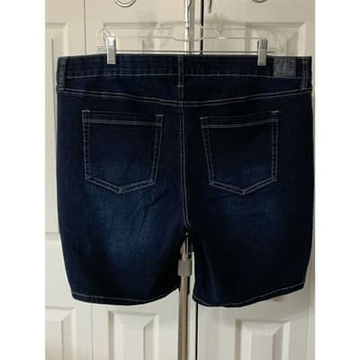 Love Indigo Women's Plus Size 18W Blue Chino Shorts Comfort Waist Casual Summer - Thumbnail 4
