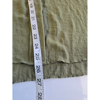 Women H&M Olive Green Long Sleeve Button Up Shirt Tunic Top - Thumbnail 8