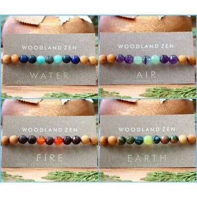 SMALL Set of 4 Anti Stress Anxiety Crystal Bracelet, Gemstone Yoga Bracelet - Image 1