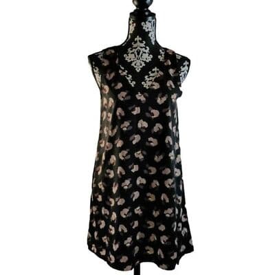 Lulus Floral Sheath Dress Sleeveless V-Neck Zipper Back Black Size Small - Image 1