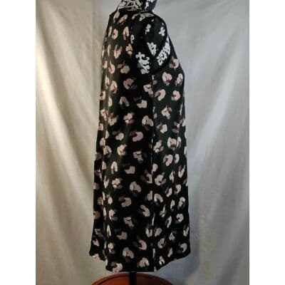 Lulus Floral Sheath Dress Sleeveless V-Neck Zipper Back Black Size Small - Thumbnail 4