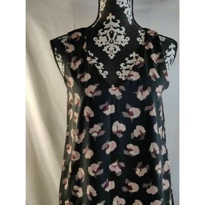 Lulus Floral Sheath Dress Sleeveless V-Neck Zipper Back Black Size Small - Thumbnail 3