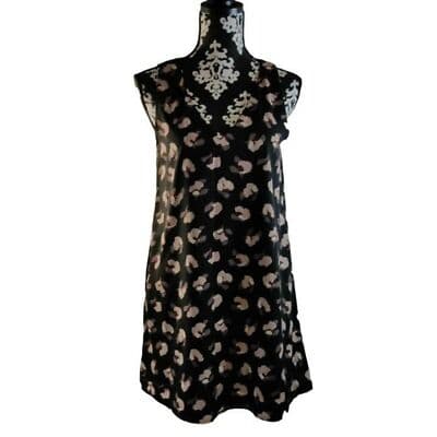 Lulus Floral Sheath Dress Sleeveless V-Neck Zipper Back Black Size Small - Thumbnail 2
