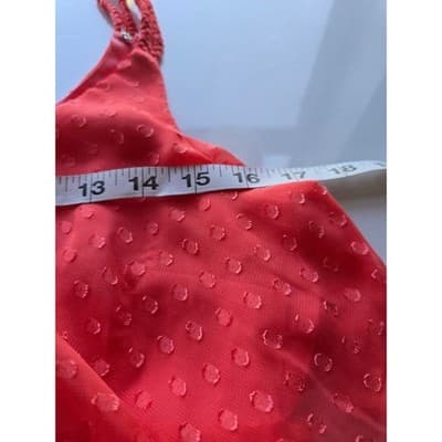 Signature By Robbie Bee Coral Ruffle Tiered Swiss Dot Spaghetti Strap Mini Dress - Thumbnail 5