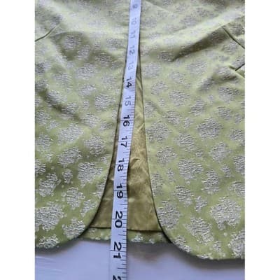 Anthropologie Elevenses Semi-Cropped Jacket Brocade One Button 3/4 Sleeve Size 4 - Thumbnail 7