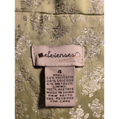 Anthropologie Elevenses Semi-Cropped Jacket Brocade One Button 3/4 Sleeve Size 4 - Thumbnail 3