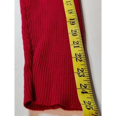 Lauren Ralph Lauren Red Ribbed Turtleneck Sweater 1X Cotton - Thumbnail 8