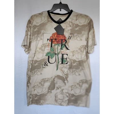 Urban Graphic Tee Rose Love Hate True & UE Print T-Shirt - Thumbnail 4