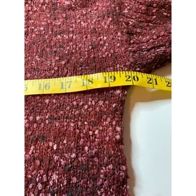 Xhilaration Burgundy Speckled Knit V Neck Criss Cross Back Sweater M - Thumbnail 6