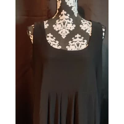 Helene Blake Black Sleeveless Pleated Bubble Hem Dress XL Made in USA - Thumbnail 10