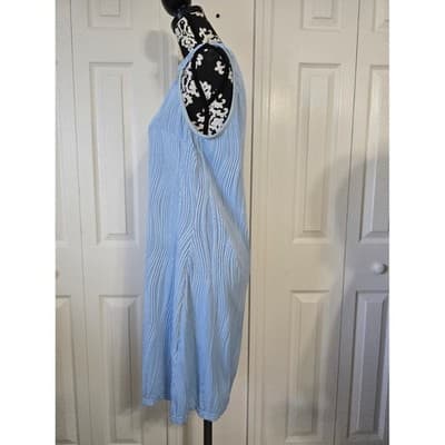 CHICME Womens Blue Textured Ribbed Sleeveless Mini Dress Size One Size - Thumbnail 9