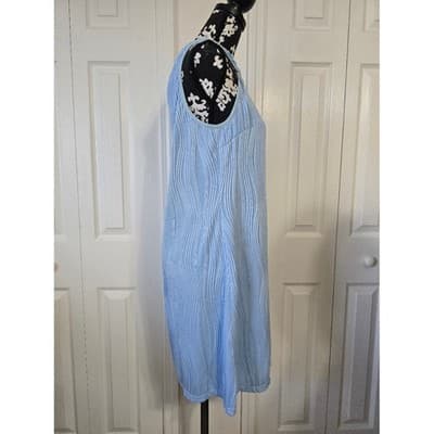 CHICME Womens Blue Textured Ribbed Sleeveless Mini Dress Size One Size - Thumbnail 10