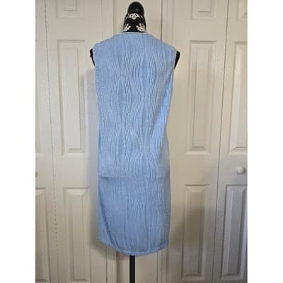 CHICME Womens Blue Textured Ribbed Sleeveless Mini Dress Size One Size - Thumbnail 2