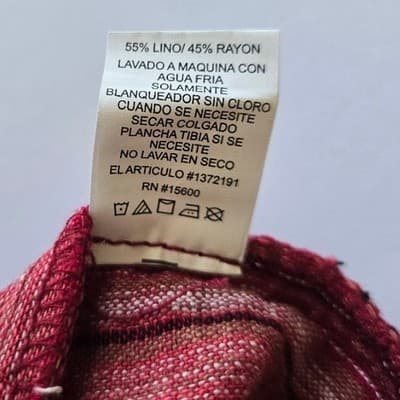 BRIGGS Red Stripe Linen Blend Pull On Shorts Women's Size M Smocked Waist Tassel - Thumbnail 4