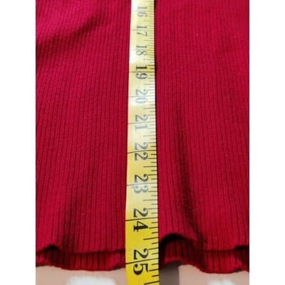 Lauren Ralph Lauren Red Ribbed Turtleneck Sweater 1X Cotton - Thumbnail 7