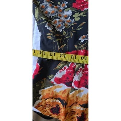 SHEIN Floral Maxi Dress Halter Neck Black Red Yellow Orange XL XL - Thumbnail 7