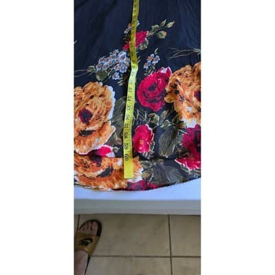 SHEIN Floral Maxi Dress Halter Neck Black Red Yellow Orange XL XL - Thumbnail 6