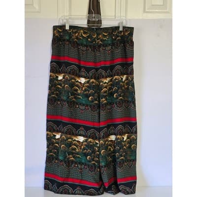 CHAUS Vintage 80s 90s Landscape Print Blazer Jacket Pants Set Size 10/12 - Thumbnail 4