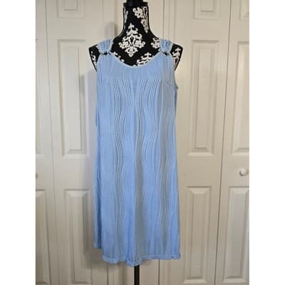 CHICME Womens Blue Textured Ribbed Sleeveless Mini Dress Size One Size - Thumbnail 11