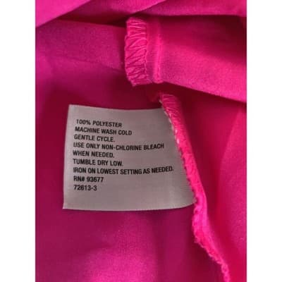 Worthington Woman 1X Bright Pink Butterfly Sleeve Sheer Blouse Tunic Top - Thumbnail 4