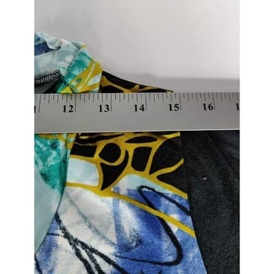 Carol Turner Black Abstract Print Tunic Top Women Medium Long Sleeve - Thumbnail 5