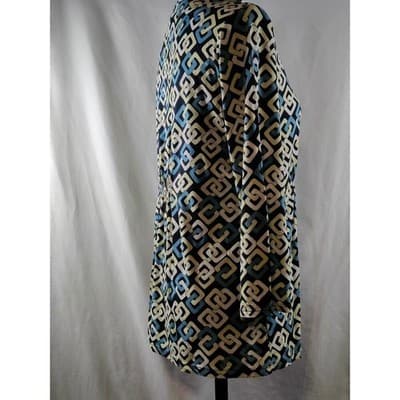 Ann Taylor Womens V-Neck Long Sleeve Top Blouse Geometric Print Size Medium - Thumbnail 9