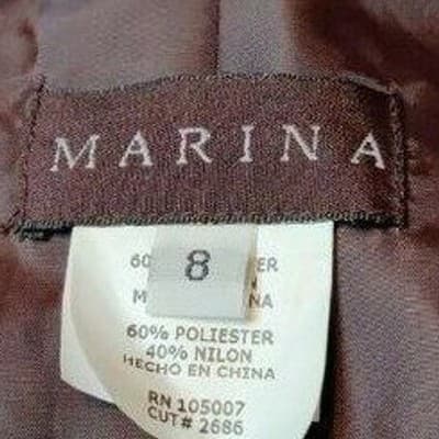 Marina Women's Brown Ribbon Floral Embroidered Jacket Size 8 - Thumbnail 3