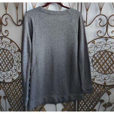 Ann Taylor LOFT Gray Heathered Zipper Accent Sweatshirt Pullover Mens S - Thumbnail 2