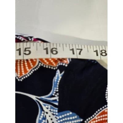 Ruby Rd Plus Size L Navy Floral Print Long Sleeve Tunic Top - Thumbnail 5