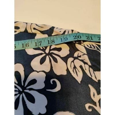 Pineapple Connection Mens Hawaiian Shirt Navy Blue White Hibiscus Rayon Large - Thumbnail 4