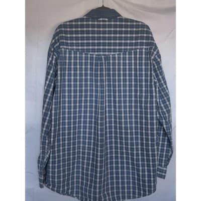 Roper Mens Plaid Long Sleeve Button Down Shirt Denim Collar XL - Thumbnail 11