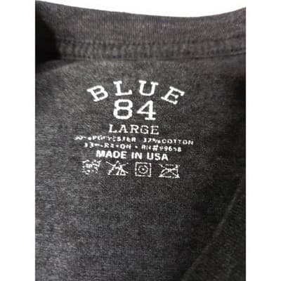 Blue 84 Mens Las Vegas Nevada Graphic T-Shirt Gray Heather Large Made in USA - Image 1