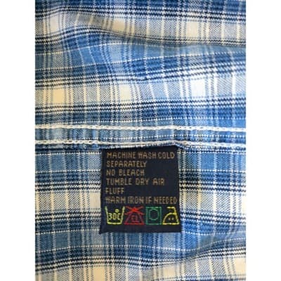 Roper Mens Plaid Long Sleeve Button Down Shirt Denim Collar XL - Thumbnail 5