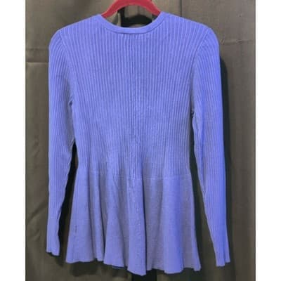 Lane Bryant Periwinkle Ribbed Knit Peplum V Neck Long Sleeve Sweater Top 14 16 - Thumbnail 11