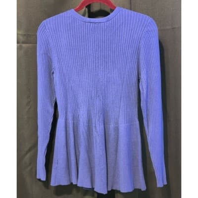 Lane Bryant Periwinkle Ribbed Knit Peplum V Neck Long Sleeve Sweater Top 14 16 - Thumbnail 10