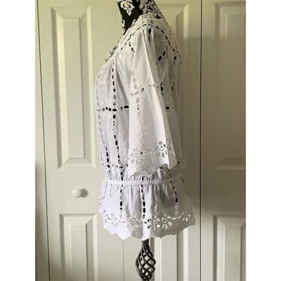 INC International Concepts Women's Off Shoulder Eyelet Blouse White Size 10 - Thumbnail 6