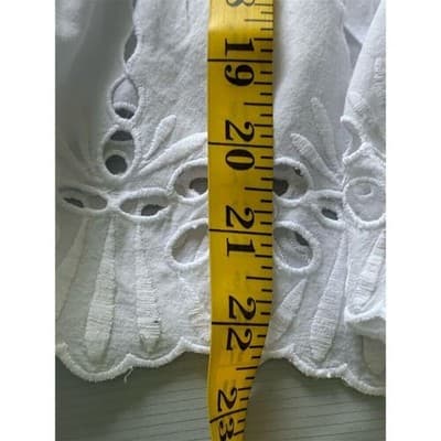 INC International Concepts Women's Off Shoulder Eyelet Blouse White Size 10 - Thumbnail 10