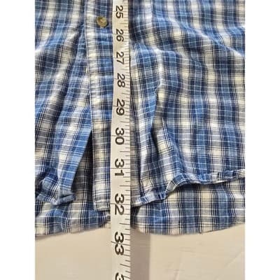 Roper Mens Plaid Long Sleeve Button Down Shirt Denim Collar XL - Thumbnail 8