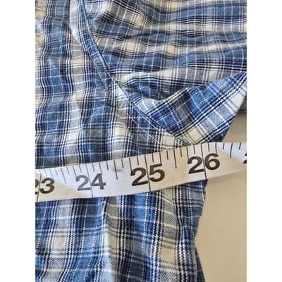 Roper Mens Plaid Long Sleeve Button Down Shirt Denim Collar XL - Thumbnail 7